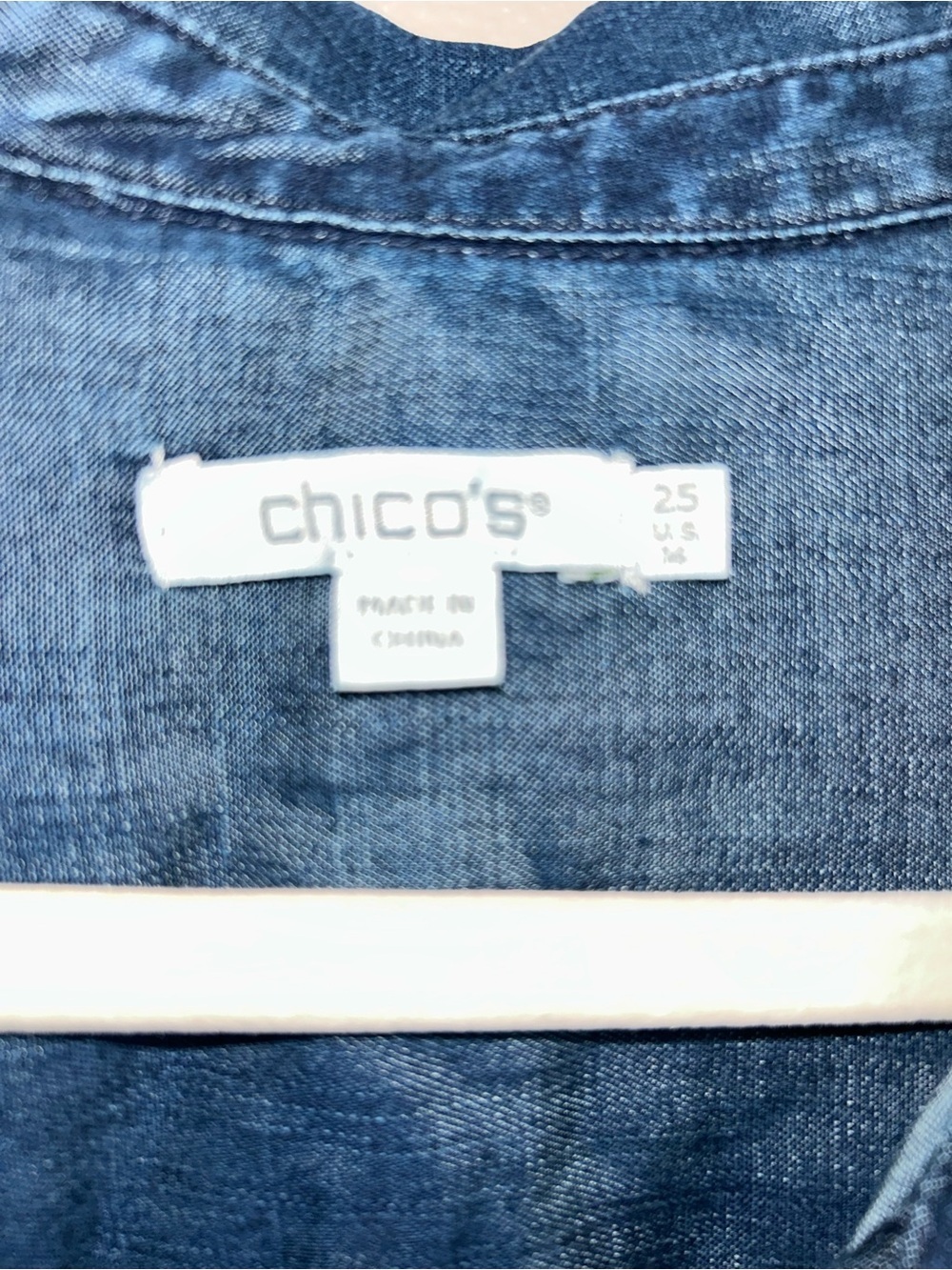 Chico's Dark denim Chambray Button-Front Midi Dress - Blue - Picture 3 of 4